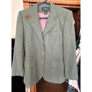 Ralph Lauren Green Wool Blend Blazer with Pink Lining